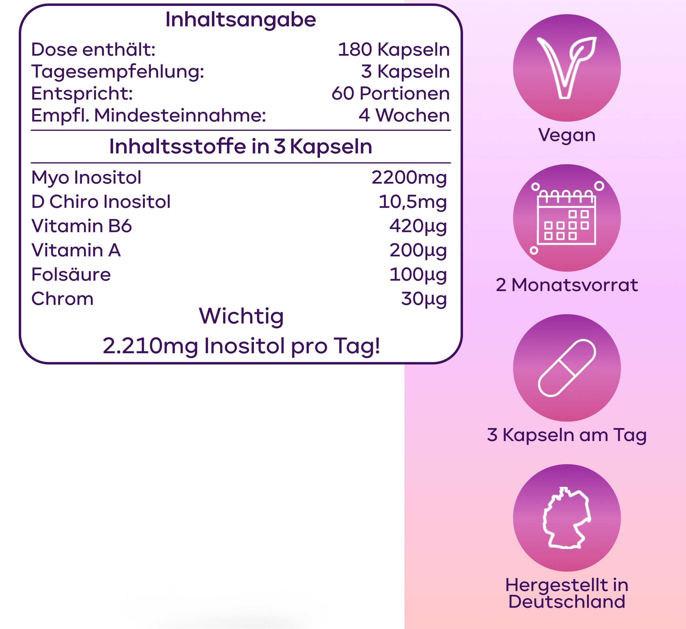 Myo-Inositol Komplex - mit D-Chiro-Inositol, Vitaminen und Chrom