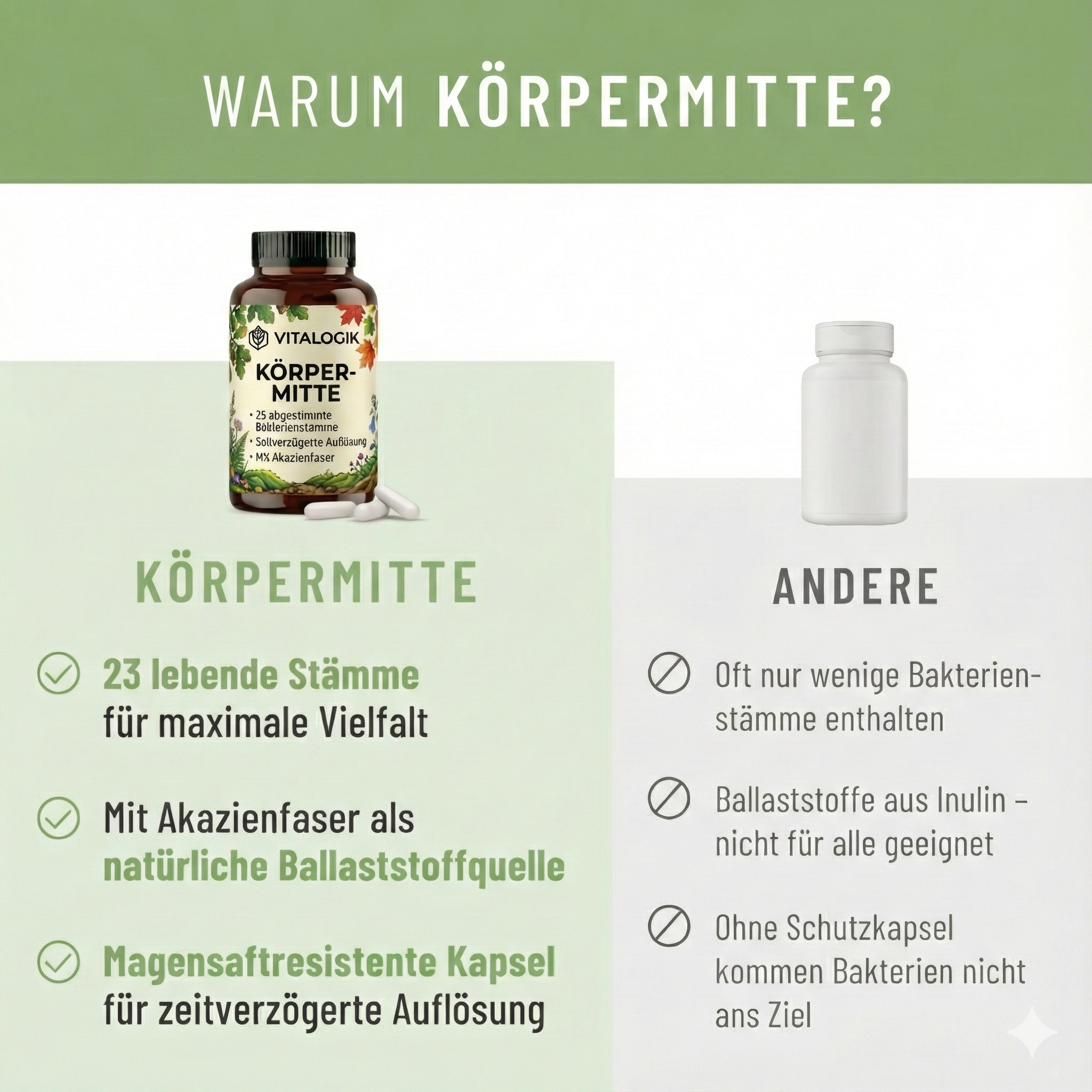 Körpermitte - Bakterienkulturen für den Darm